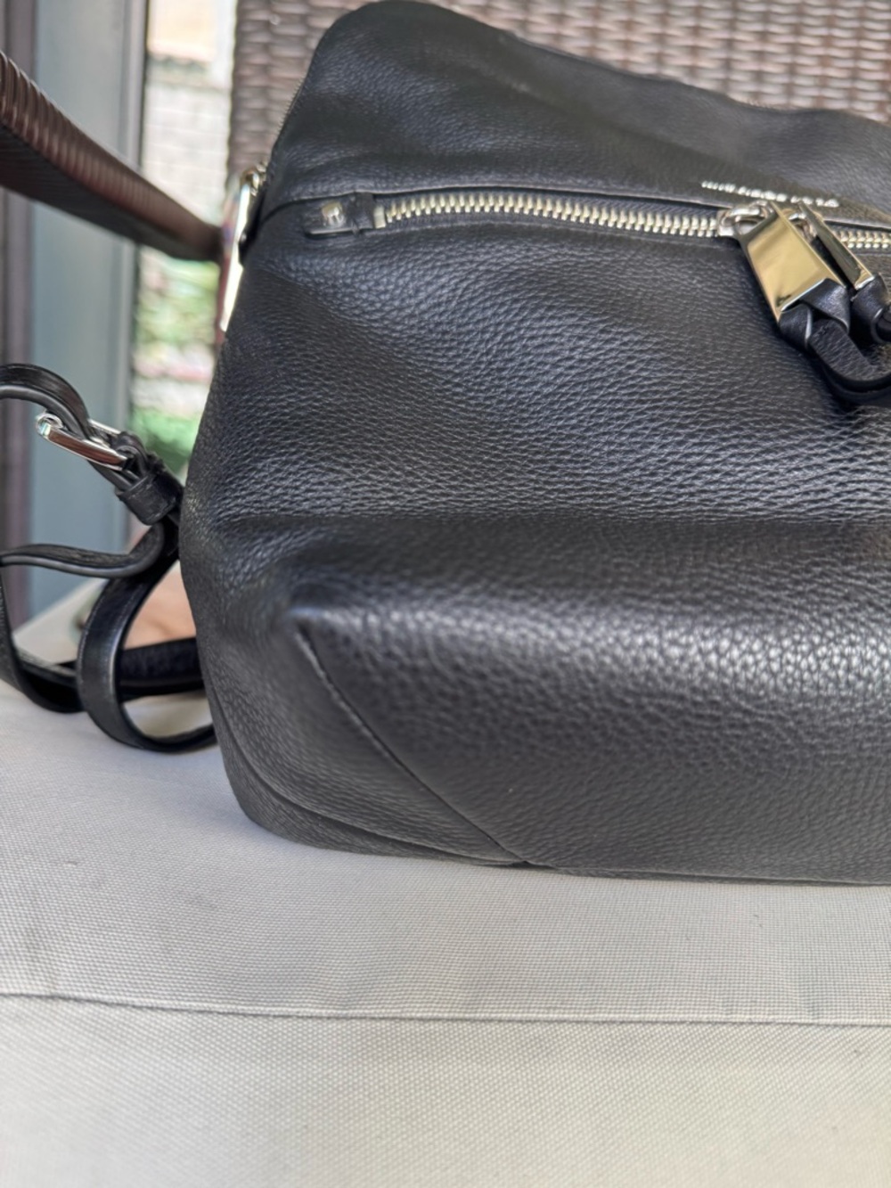 Michael Kors Black Pebbled Leather Backpack with Silver Hardware - Picture 9 of 13